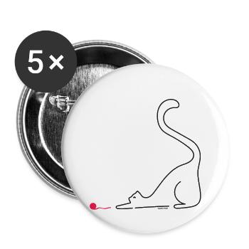 méchant - Lot de 5 petits badges (25 mm) - blanc - Devant