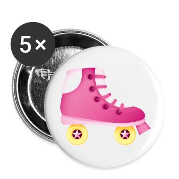 Smiley Roll Skate - Buttons klein 25 mm (5er Pack) - Weiß - Vorne