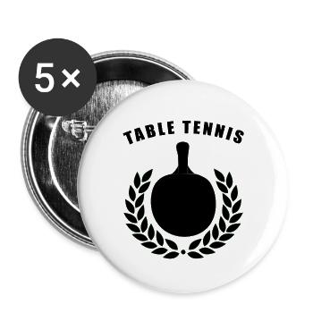 tennis de table - Lot de 5 petits badges (25 mm) - blanc - Devant