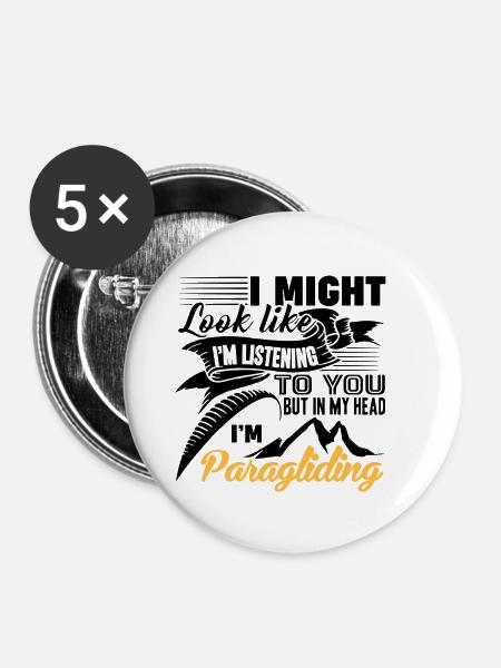 Paragliding - Buttons klein 25 mm (5er Pack) - Weiß