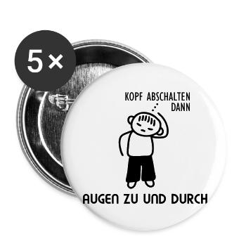 Kopf abschalten - Buttons klein 25 mm (5er Pack) - Weiß - Vorne