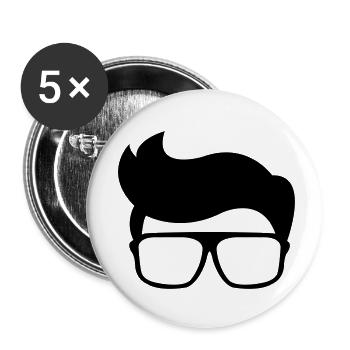 nerd - Buttons klein 25 mm (5er Pack) - Weiß - Vorne