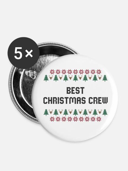 Weihnachten - Buttons klein 25 mm (5er Pack) - Weiß