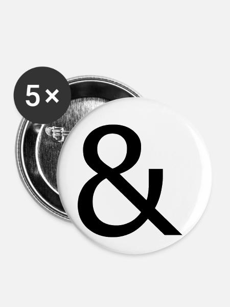 Und Zeichen - Buttons klein 25 mm (5er Pack) - Weiß