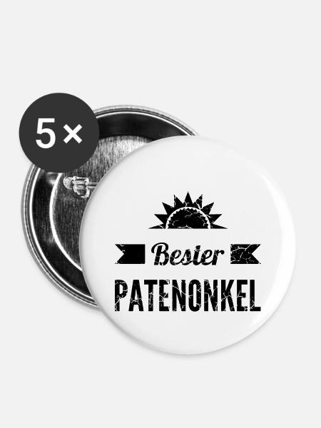 Patenonkel - Buttons klein 25 mm (5er Pack) - Weiß