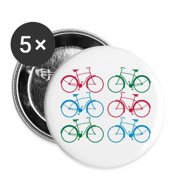 bikes - Buttons klein 25 mm (5er Pack) - Weiß - Vorne