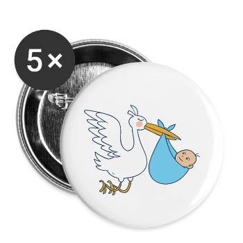 Geschenke für Hebammen | Geburtshelfer Hebamme - Buttons klein 25 mm (5er Pack) - Weiß - Vorne