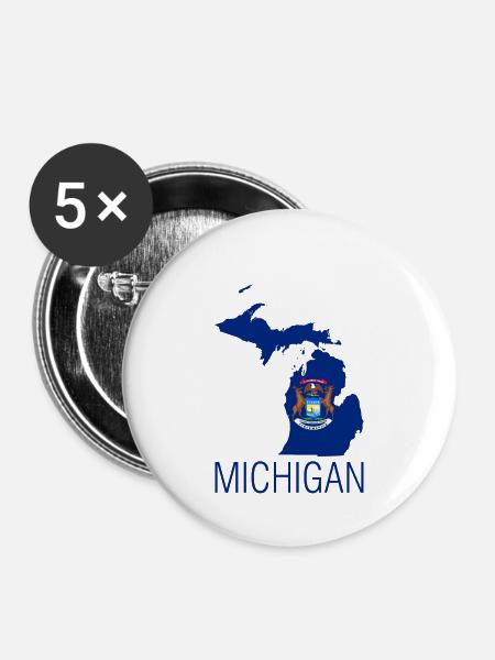 michigan - Buttons klein 25 mm (5er Pack) - Weiß
