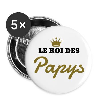 Papy / Grand Père / Famille / Papi / Drôle / Pépé - Buttons small 1''/25 mm (5-pack) - white - Front