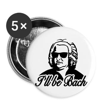 I'll be bach 2b - Lot de 5 petits badges (25 mm) - blanc - Devant