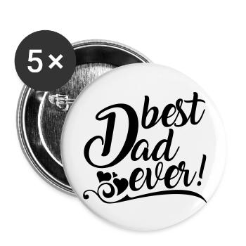 best Dad ever! - Buttons small 1''/25 mm (5-pack) - white - Front