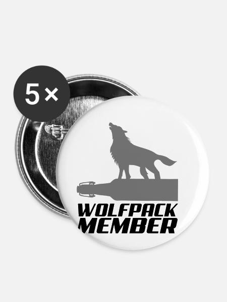 wolfpack member 2 - Buttons klein 25 mm (5er Pack) - Weiß