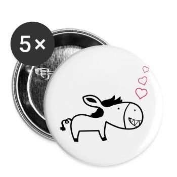 lustiger_esel_in_love - Buttons small 1''/25 mm (5-pack) - white - Front