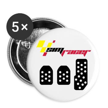 SimRacing /// Simracer /// Top gear - Lot de 5 petits badges (25 mm) - blanc - Devant