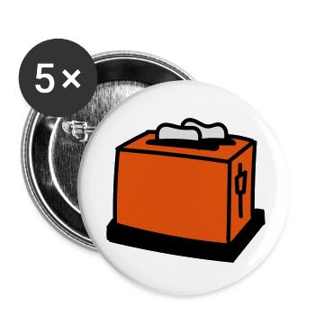 Toaster - Buttons klein 25 mm (5er Pack) - Weiß - Vorne