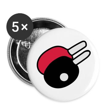 Ping - Pong - Lot de 5 petits badges (25 mm) - blanc - Devant
