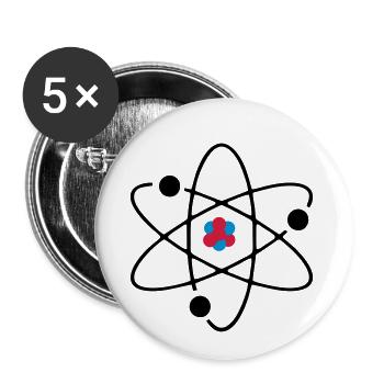 Atom 3 colors - Buttons small 1''/25 mm (5-pack) - white - Front