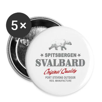 Spitsbergen - Svalbard - Spitzbergen - Polar Bear - Buttons klein 25 mm (5er Pack) - Weiß - Vorne