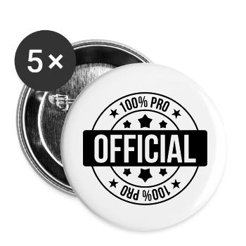 Official Public Service Beamte Fonctionnaire - Buttons small 1''/25 mm (5-pack) - white - Front