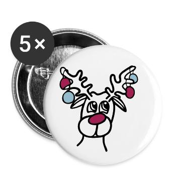 Rennes - Lot de 5 petits badges (25 mm) - blanc - Devant
