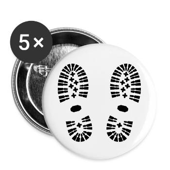 Schuhabdruck, Fußabdruck - Buttons klein 25 mm (5er Pack) - Weiß - Vorne