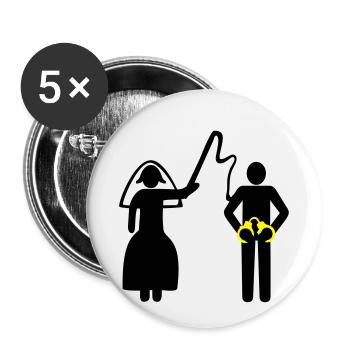 Hochzeit, Junggesellenabschied - Buttons klein 25 mm (5er Pack) - Weiß - Vorne