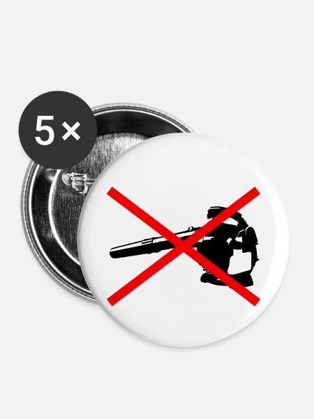 Ärgerliche Laubbläser - Buttons klein 25 mm (5er Pack) - Weiß