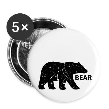 Big bear (b) - Buttons small 1''/25 mm (5-pack) - white - Front