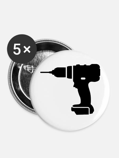 Werkzeuge - Buttons klein 25 mm (5er Pack) - Weiß