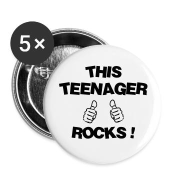 adolescent / enfant / ado / adolescente - Lot de 5 petits badges (25 mm) - blanc - Devant