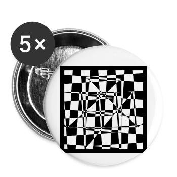 Échiquier modifié, sur blanc - Lot de 5 petits badges (25 mm) - blanc - Devant