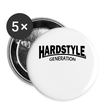 Génération Hardstyle - Lot de 5 petits badges (25 mm) - blanc - Devant