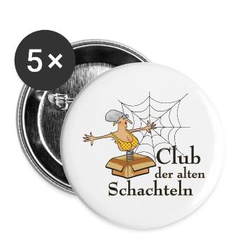 vom Grafikdesigner--Club der alten Schachteln - Buttons klein 25 mm (5er Pack) - Weiß - Vorne