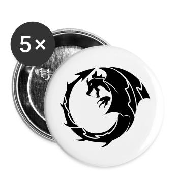 dragon_001 - Buttons small 1''/25 mm (5-pack) - white - Front