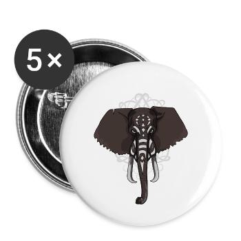 Zorninger elephant - Buttons small 1''/25 mm (5-pack) - white - Front