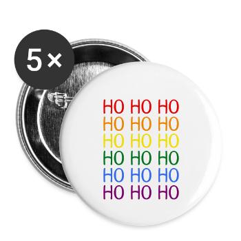 Hohoho Rainbow LGBT - Buttons small 1''/25 mm (5-pack) - white - Front