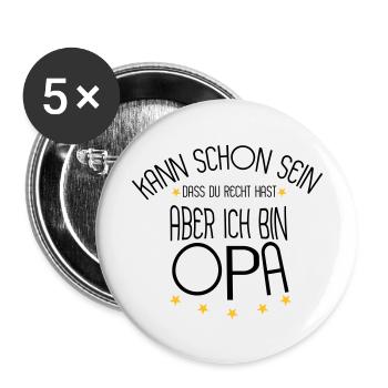 Opa - Buttons klein 25 mm (5er Pack) - Weiß - Vorne