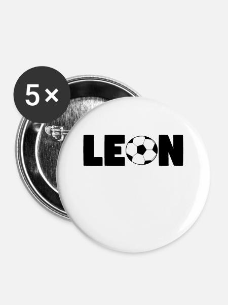 Leon Name Junge Geschenk - Buttons klein 25 mm (5er Pack) - Weiß