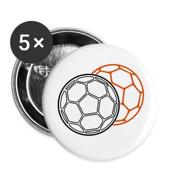 handball bälle - Buttons klein 25 mm (5er Pack) - Weiß - Vorne