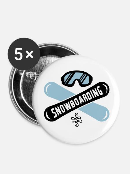 snowboarding boards - Buttons klein 25 mm (5er Pack) - Weiß