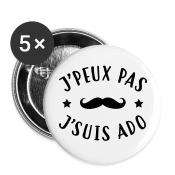 Teenager / Jugendliche / Jugendlicher / Kind - Buttons klein 25 mm (5er Pack) - Weiß - Vorne