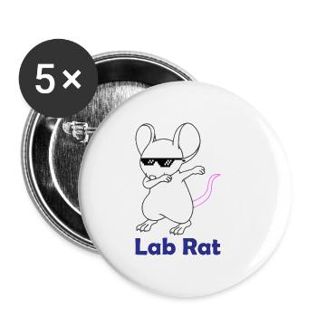 Cadeau de laboratoire Dab Lab Rat Laboratory Laboratory - Lot de 5 petits badges (25 mm) - blanc - Devant