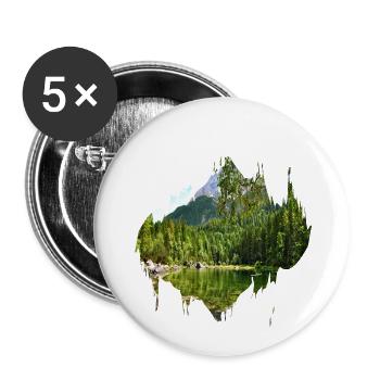 Tache de couleur éclaboussure paysage naturel - Lot de 5 petits badges (25 mm) - blanc - Devant