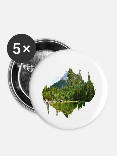 Farbfleck Splash Naturlandschaft - Buttons klein 25 mm (5er Pack) - Weiß