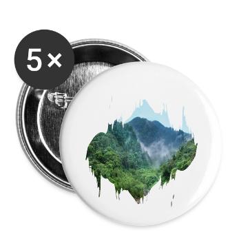Regenwald Urwald Amazonas Farbfleck Geschenk - Buttons klein 25 mm (5er Pack) - Weiß - Vorne