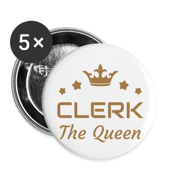 Clerk Greffier Greffe Urkundsbeamte Justice Law - Buttons small 1''/25 mm (5-pack) - white - Front