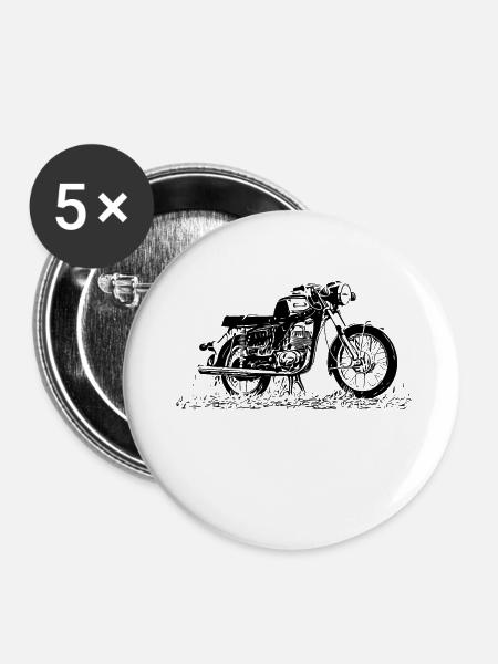 MZ TS 150 - Buttons klein 25 mm (5er Pack) - Weiß