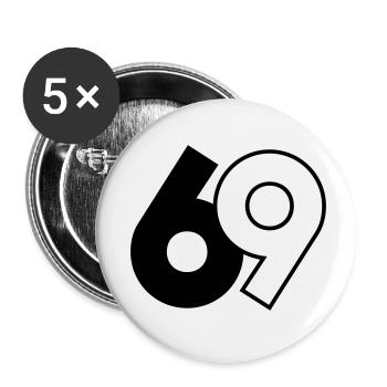 69 - Buttons klein 25 mm (5er Pack) - Weiß - Vorne