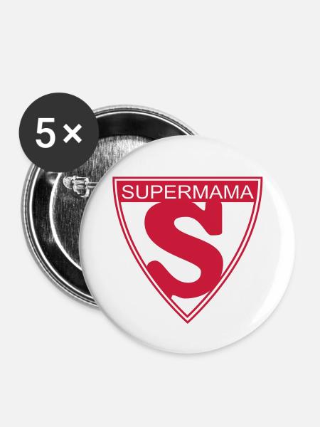 Supermama - Buttons klein 25 mm (5er Pack) - Weiß