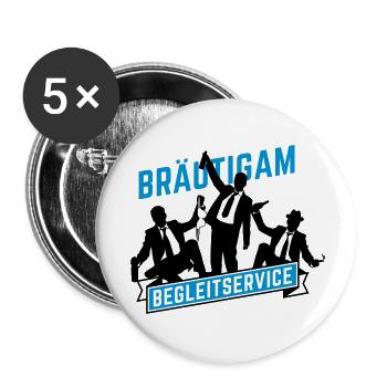 junggesellenabschied bräutigam - Buttons klein 25 mm (5er Pack) - Weiß - Vorne